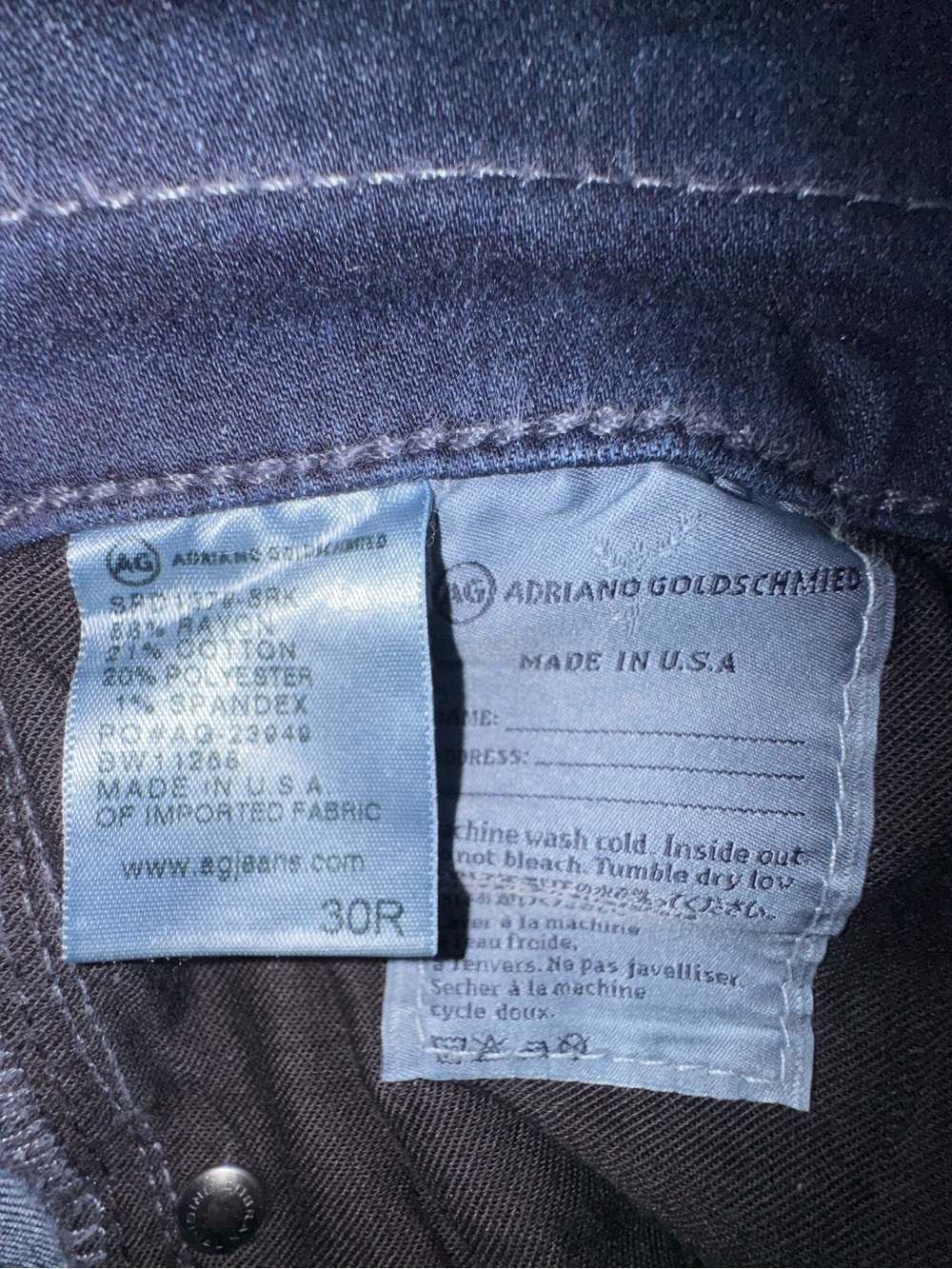 AG Adriano Goldschmied The Farrah Skinny High Rise Jeans Dark Wash Size 30R EUC - Picture 12 of 13